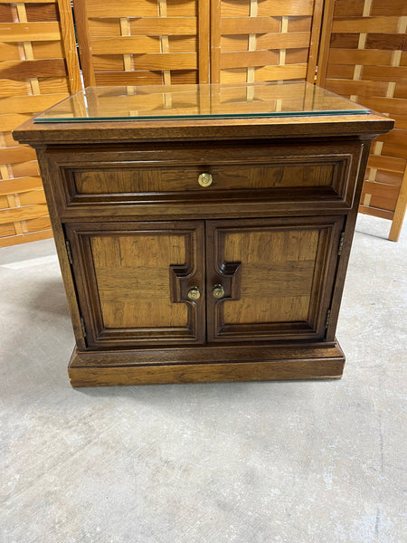 Drexel Night Stand with Protective Glass