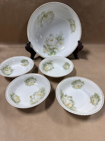 Set Of 5 Silesia Reinhold Schlegelmilch Floral Bowls