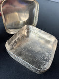 Bohemian Tile Top Silver Tone Trinket Box