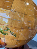 Inlaid Wood Chinese English Globe on Stand AS IS (READ DESCRIPTION CAREFULLY)