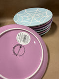 Pastel Colored Spider Web Plates - 7 Pieces