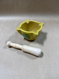 Pottery Style Mortar And Wooden Pestle