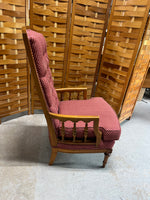 Oak Tone Arm Chair with Cushions