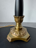 Matte Black & Brass Tone Metal Pineapple Lamp (WORKS)