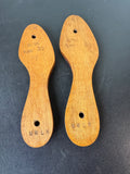 Pair of Antique Wooden Ice Skates Soles