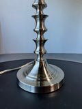 Brushed Nickel Stacked Spool Table Lamp (WORKS)