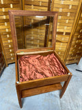 Side Table with Glass Top Display