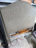 Double/Full Size Upholstered Headboard with Tack Accents; With Metal Frame
