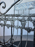 Victorian Style Gray Metal Scroll Magazine Rack