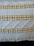 White & Gold Sweater Knit Indoor/Outdoor Throw Pillow