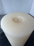 Krosno Poland Hurricane Pedestal Glass Candle Holder with Cracker Barrel Pillar Candle