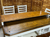 Haverty High Top Dining Table with Protective Glass, (6) Chairs and (1) Leaf ***HEAVY ITEM***