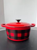 Red Buffalo Check Masterclass Enameled Cast Iron Dutch Oven
