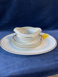 4 Piece Lot of National Dinner Ware - La Rosa Pattern, 18 Carat Gold Trim