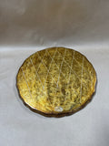 Round Gold And Red Scalloped Edge Italian Florentine Tray