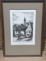 (A) German Townscape Etching by Haunnel Witschke; Signed