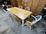 Two Tone Kitchen Dining Table with (6) Chairs***HEAVY ITEM***READ DETAILS ON PICK UP POLICY***