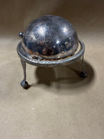Vintage Silver Plate Roll Top Dome Dish Caviar Butter Server Made in England