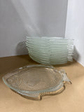(A) Set Of 12 Clear Glass Fish Plates