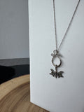 Filigree Dragonfly Sterling Silver Double Pendant Necklace