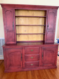Red 2 Piece Hutch***HEAVY ITEM***READ DETAILS ON PICK UP POLICY***