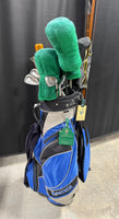 Datrek Blue Golf Bag with 13 Clubs, Covers & Lots of Accessories