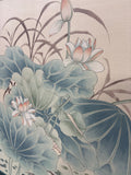 Asian Painting of Koi & Water Lilies on Silk