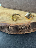 14K Gold Heart Leverback Earrings