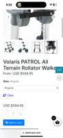 Volaris Patrol Swedish All Terrain Rollator with  Accessories