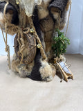 Handmade Santa On Wood With Real Fur — Signed