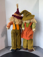 Burlap & Felt Plush Standing Scarecrow Couple