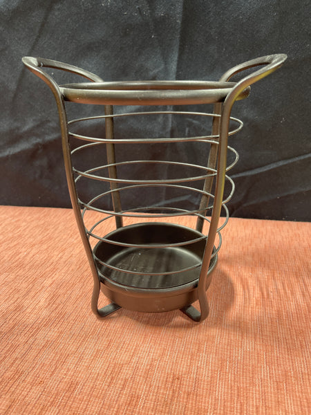 Metal Basket Candle Holder w/Removable Bottom