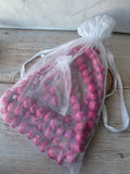 Multi-Strand Faceted Hot Pink Beaded Necklace & Earrings Set