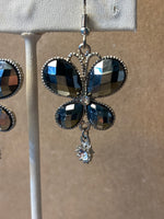 Silver Tone Butterfly Earrings