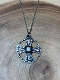 Silver Tone Cross Necklace