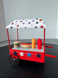 Metal Patriotic Hot Dog Cart Decor