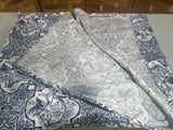 Bird Motif,  Blue/White Fabric Table Cloth, 100"x60"