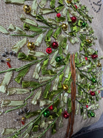 Jingle Bell Embellished Christmas Throw Pillow