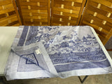 Asian Style Williams Sonoma Blue/White Fabric Table Cloth, 124"x70"