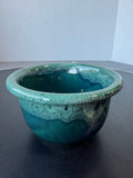 Large Green & Blue Drip Glazed Pottery Coffee or Soup Mug