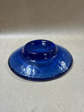 Fire And Light Recycled Blue Glass Candle Holder / Trinket Dish