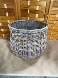 Gray Tone Woven Round Basket with Handles (C)
