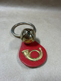 Brass Jingle Bell Hanger With Red Leather