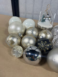 Ornament Lot: Silver, Gold, and White Tones