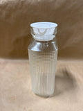 Rectangular Textured Glass Juice Pitcher With White Plastic Lid