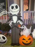 5FT Nightmare Before Christmas Jack Skellington with Zero Lighted Blow Up Yard Decor in Box (WORKS)