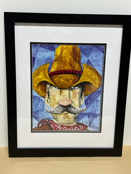 Cowboy Portrait Print / Signed G. Sleeve — Plexiglass