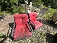 Pair of Patio Swivel Chairs with Cushions ***READ DESCRIPTION/SEE PHOTOS***AS IS