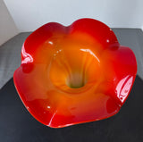 Murano Style Large Calla Lily Art Glass Flower Vase