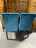 Pair of Parson's Style dining Chairs, Home Goods, bright teal blue color